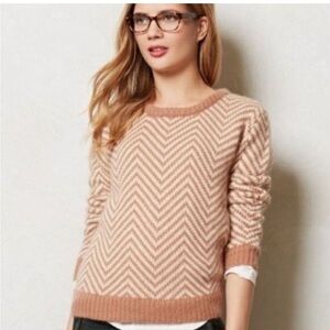 Ganni Chevron Crewneck Sweater Sz Small